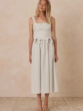 NWT Noralee Betsy Dress in Sage Stripe